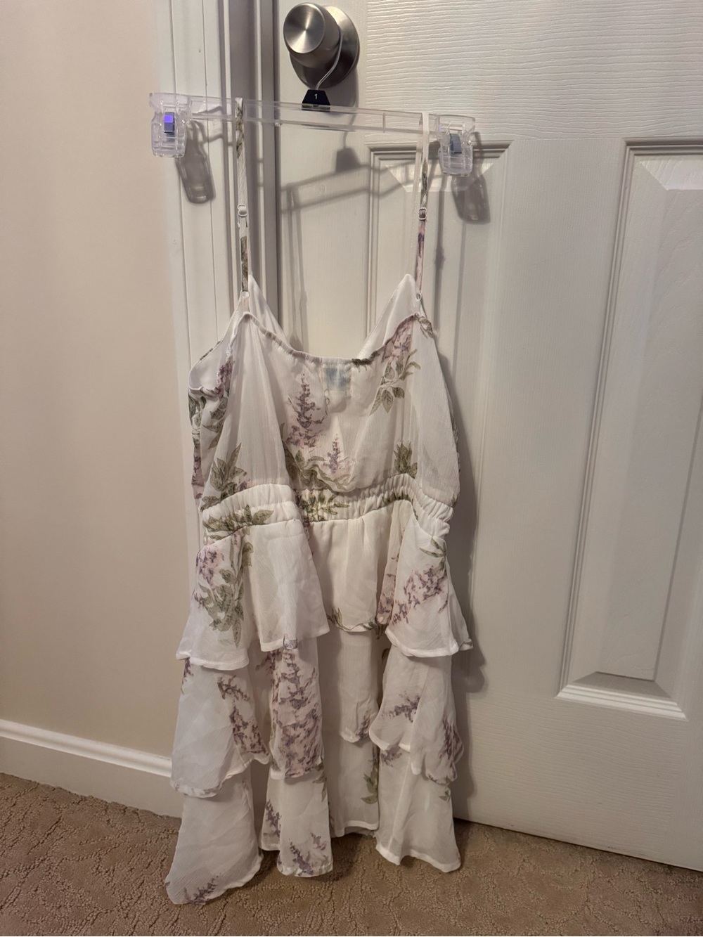 Francesca’s White Floral Tiered Sundress